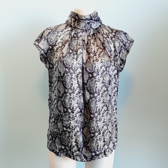 Zara 100% silk python print blouse - Picture 2 of 6